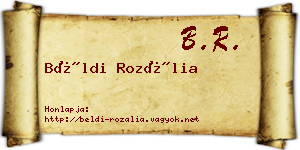 Béldi Rozália névjegykártya