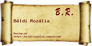 Béldi Rozália névjegykártya